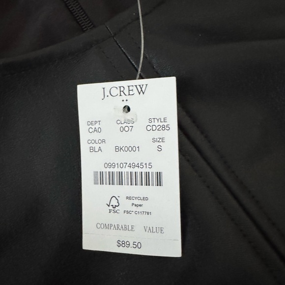J.Crew Black Faux Leather Shell Womens Size Small NWT $89 - Picture 6 of 6